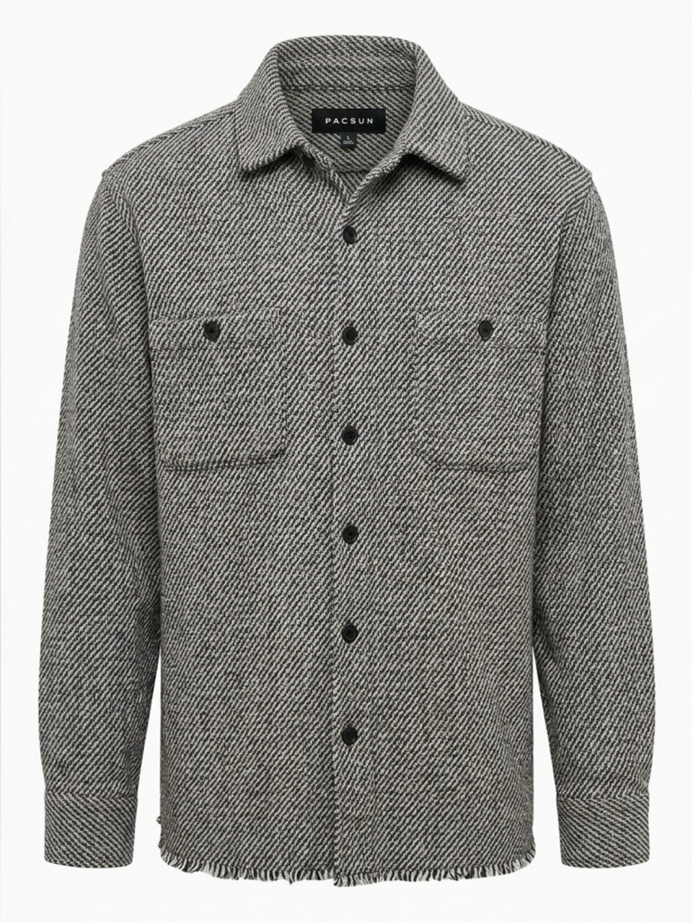 PacSun Black & White Herringbone Shacket Jacket